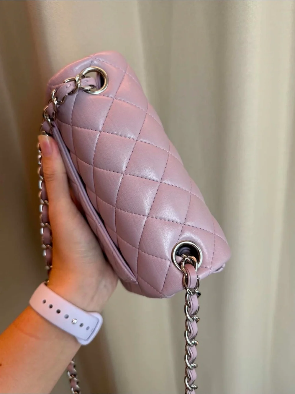 Chanel Dusty Mauve  Lambskin Mini Square Crossbody